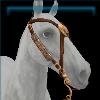 Medieval brown and gold bridle